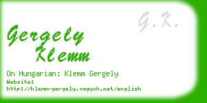 gergely klemm business card